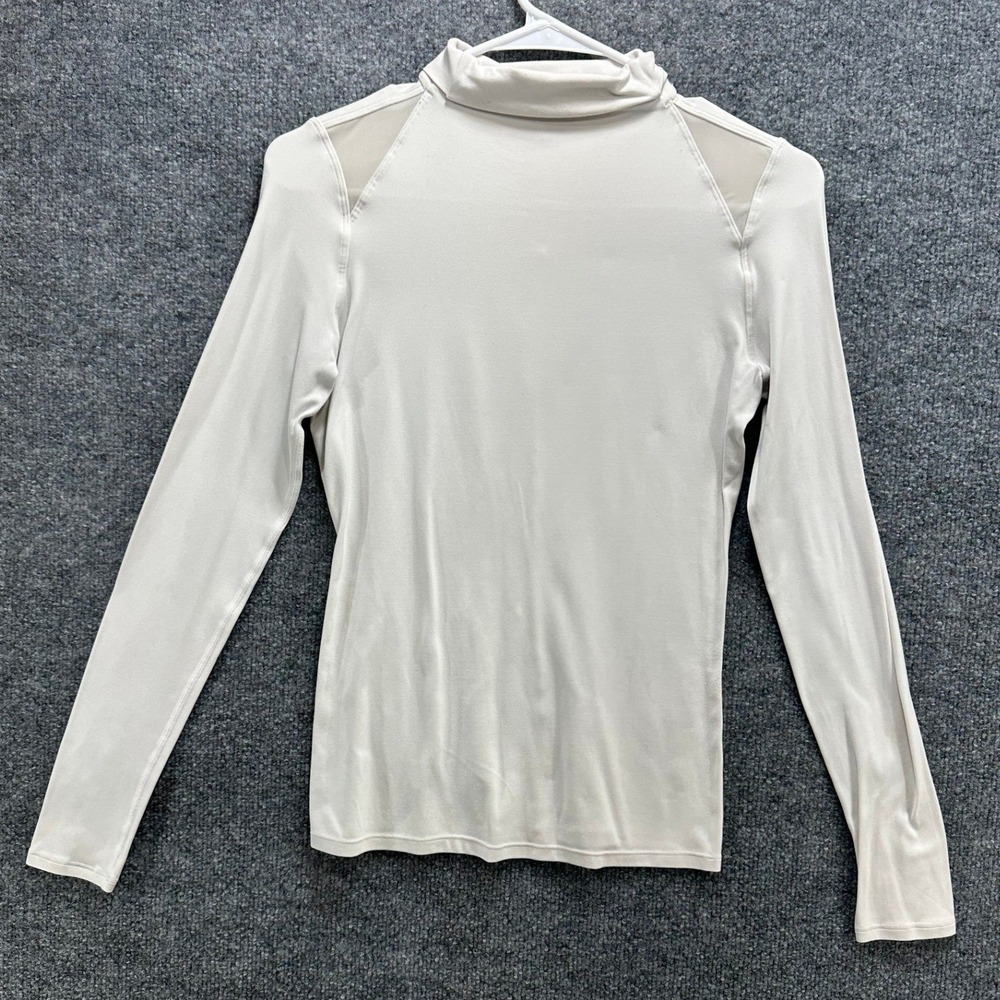 Lululemon White Mock Neck Long Sleeve Mesh Shoulder Athletic Top Womens Size 4